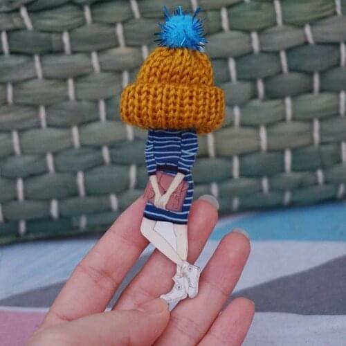 DIY model models brooch bins girl fashion Acrylic brooches badges pins for t-shirt