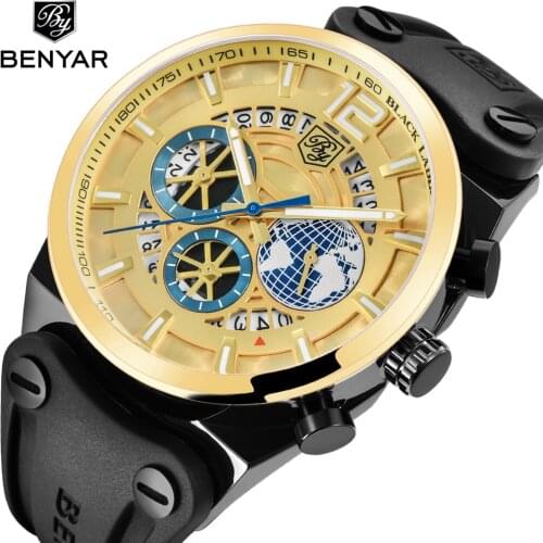 BENYAR Top Brand Mens Watches Sport Quartz Watch Fashion silicone Watches Men Analog Male Waterproof Clock Relogio Masculino