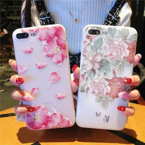 Case for iphone 11 Beautiful Pink peach blossom case for Apple XS Max 5 5s 6 6s 7 8 plus xr 11 12 mini pro max Frosting Cover