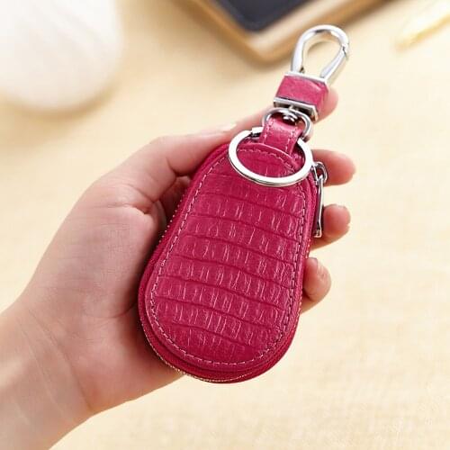 Gourd-Shaped genuine leather key Case Women keys organizer men multi key holder Housekeeper Organizer Car Keys Wallet Ring Bag