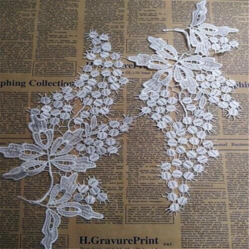 5 pair Ivory grape tree and fruit off white patch lace applique 34*13cm BJ0090