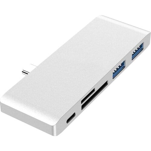 HOJIWI 5 in 1 USB Docking Station USB 3.0 TF/SD card Converter Adapter type c dock station Laptops USB c Hub for mackbook AA23