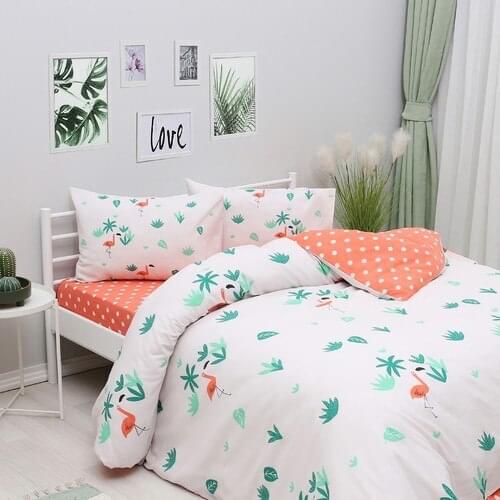 SIRMAK Double Duvet Cover Set - Flamingo, Fast Shipping from Turkey