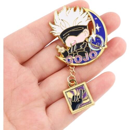 DZ2347 Japanese Manga Gojo Satoru Anime Cute Enamel Pin Badge Cartoons Collar Lapel Pin for Backpack Decoration Jewelry Gifts