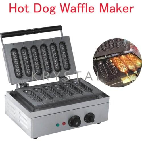 Electric Crispy Machine Lolly Waffle Maker 6PCS Non Stick French Hot Dog Mold EB-Q1