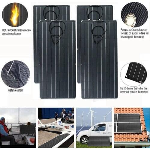 Flexible Black or white Solar Panel 300W=3pcs 100W High Efficiency Solar Cell 32pcs 12V 24V Battery Charge