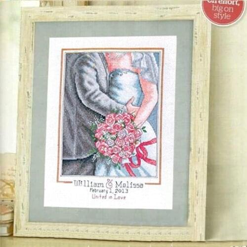 COTTON Free Delivery Top Quality Lovely Counted Cross Stitch Kit Embrace Wedding Record Anniversary Love dim 73806