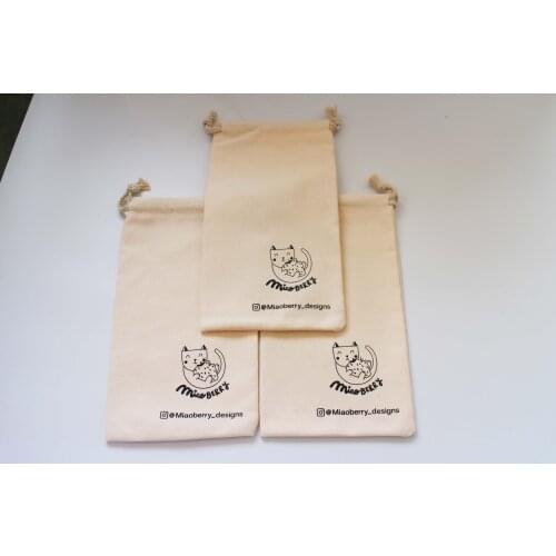 Customization Canvas Cotton Drawstring Bag Custom Single Color And ThermalTransfer Printing Logo