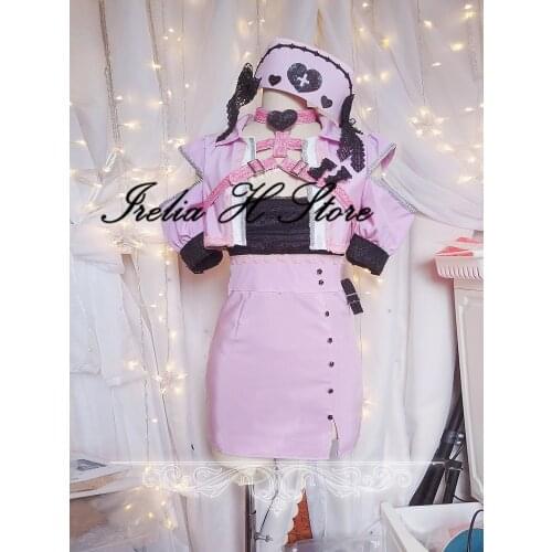 Irelia H Store Fan art hololive Minato Aqua Nurse Set Cosplay Costume Custom made size sexy pink dress female