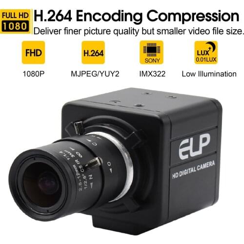 Low illumination 0.01lux USB camera H.264 2.0Megapixel SONY IMX322 mini 38*38mm case CCTV Camera for portable video system