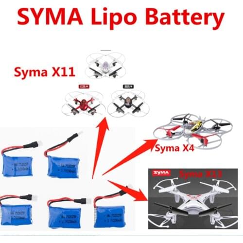 Syma X11 X4 X13 Lipo Battery 5pcs/lot 3.7V 200mAh Battery for RC Quadcopter RC Parts
