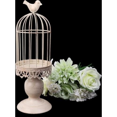 Metal Bird Cage Candle Holder Tealight Candlestick Hanging Lantern Decor Gift