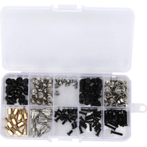 165Pcs KB5/M2.5/M3/M3.5 Desktop Computer Screw Bolt Standoff Assortment Kit Stainless Steel Flat Head Cross Screw Hex Spacer Set