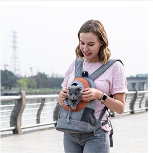 Cat Carrier Front Chest Pet Bag With Probe Retractable Rope Design Nylon Compact Practical Front Rear Dual-Use Breathable