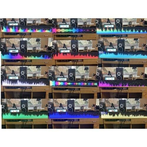 AS1000 Voice Control Full Color RGB Music Spectrum Display Analyzer Stereo Audio KTV Stage LED Rhythm Light 160Mode Amplifier
