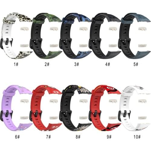 BOORUI strap for honor band 6 silicone printed cute soft replacement wristband fashion sport for huawei honor band 6 strap
