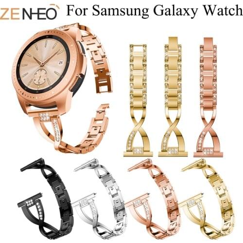 Metal Bands Bling Rhinestones Strap for Samsung Galaxy Watch Bracelet For Samsung Gear sport S2 S3 watch Band 20/22mm Strap