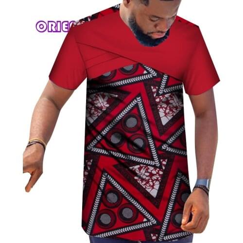 2021 Summer Short Sleeve Shirts Men African Print Shirt Fashion Patchwork Men Casual Tops African Clothes for Men WYN1368