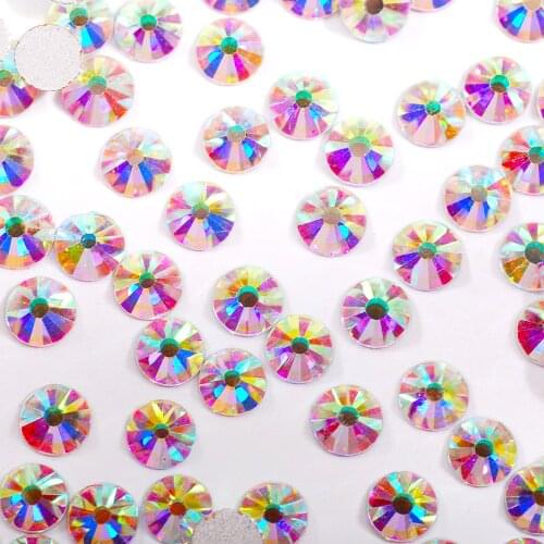 SS3-SS8 1440Pcs/lot Nail Crystal White AB Rhinestone Silver Base Glass Flat Back Charm Diamond Stone Glitter Beads For Manicure