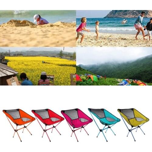 Ultralight Foldable Camping Moon Chair Indoor Outdoor BBQ Fishing Seat Hiking Lounger - 5 Color