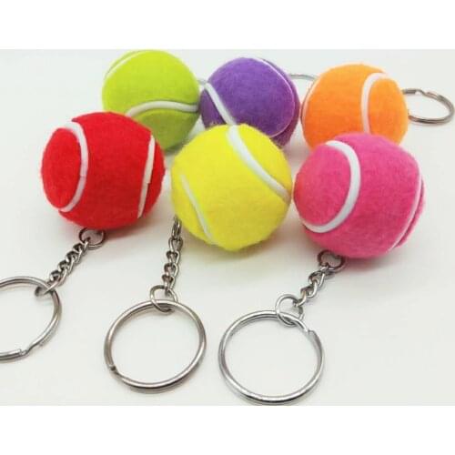 Tennis Ball Key Chain Key Ring Tennis Racket Keychain - Cute Sport Mini Keychain car Pendant Keyring Sports and bag KeyChain