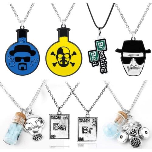 TV Jewelry Breaking Bad Enamel Necklace Ba Br Chemical Element Pendant Necklace Cosplay Jewelry For Men