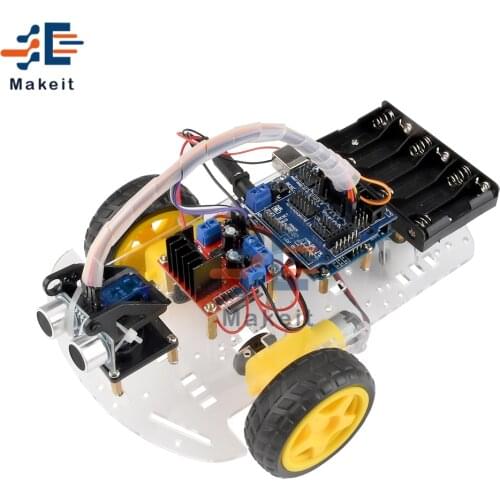 Ultrasonic obstacle avoidance tracking Motor Smart Robot Car Chassis Kit Speed Encoder 2WD Ultrasonic module For Arduino DIY kit