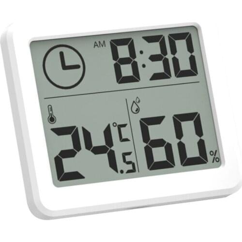 High Quality 3.2" Temperature Humidity Meter Home Multi-functional Hygrometer Thermometer Digital Clock 81x71x10mm