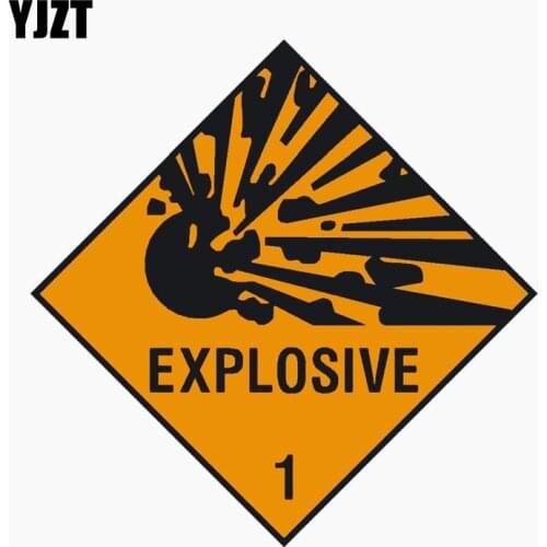 YJZT 10CM*10CM EXPLOSIVE WARNING NOTICE Warning Mark Personality Car Window Decal Reflective Car Sticker C1-7680