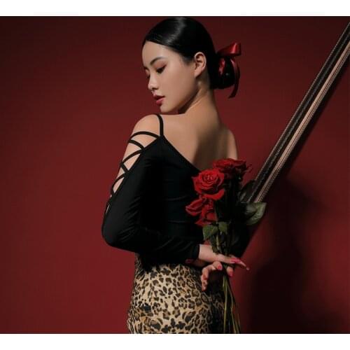 2020 Latin Dance Costumes For Women Summer Sexy Black Backless Latin Practice Clothes Cha Cha Rumba Samba Latin Dancewear SL3184