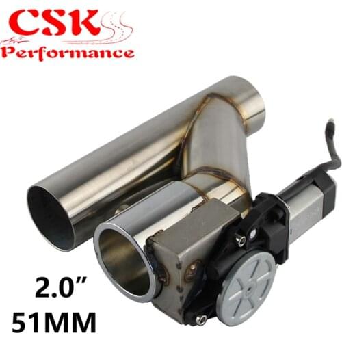 2" 51mm Dual Electric Exhaust Cutout Cutoff Downpipe Dump Bypass Valve Kit Wireless Controller / Switch Control