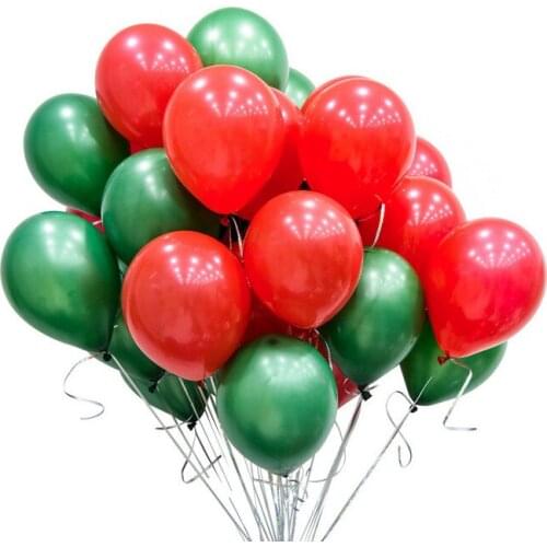 20pcs 10inch Thicken Red Green Latex Helium Balloon Christmas Party Home Decoration Balloon Celebrate New Year Inflatable Ballon