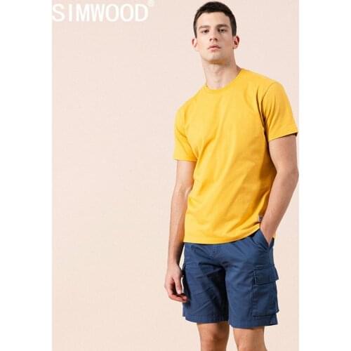 2021 summer mens new solid color T-shirt 100% cotton O-neck top high quality plus size clothes men tops