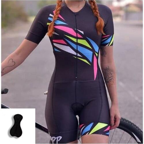2021 Summer Short Sleeve Bicycle Bike Clothes, Womens Mountain Sports Bike Sets, Breathable Triathlon Jumpsuit Cycling Suits