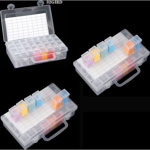 21/32/64/96 Grids 5D Diamond Painting Box Storage Containers Diamond Painting Tools Accessories Jewelry Beads Organizer Case