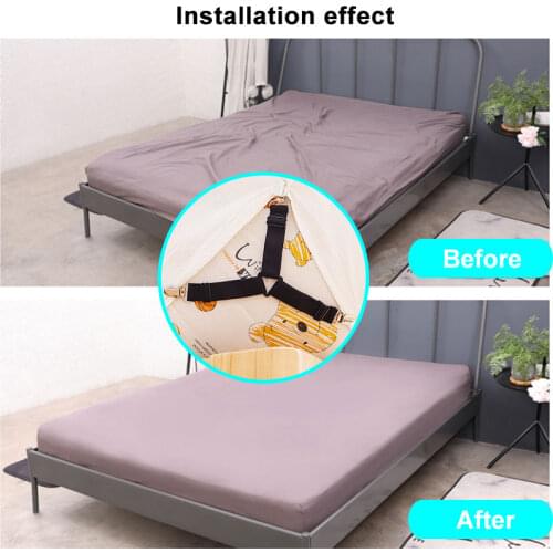 4 Pcs/set Elastic Bed Clips Sheet Belt Fastener Adjustable Bed Sheet Grippers Mattress Cover Non-slip Clip Blankets Holder