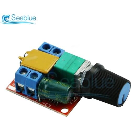 5A DC Motor Speed Controller 3-35V Smooth Soft Start Brushless Motor Speed Control Power Regulator 6V 12V 24V