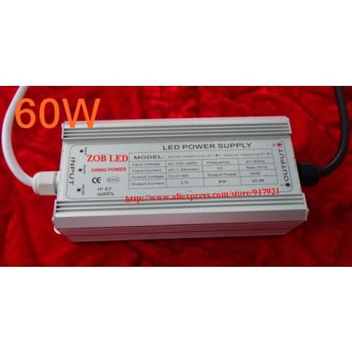 60w led driver DC36V,1.8A,high power led driver for flood light / street light,constant current drive power supply,IP65