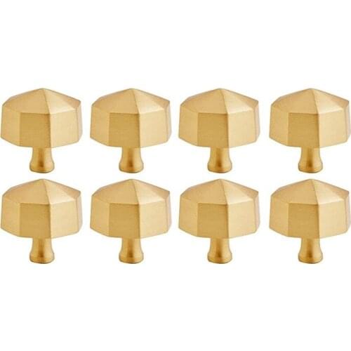 8PCS Drawer Handle Brass Gold Knobs for Cabinets for Kitchen Cupboard Bedroom Dressing Table Furniture Door(with Screws)