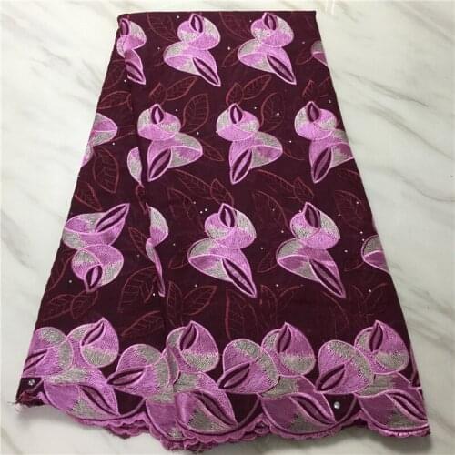 African Mesh Lace Fabric 100% Cotton Embroidery 2021 High Quality Swiss Yarn Lace Fabric, Suitable For Clothes 5 Yards PL115941