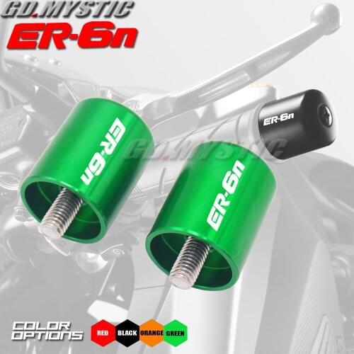 Motorcycle Accessories CNC Handlebar Grips Bar Ends Cap Slide Laser Logo For KAWASAKI ER6N ER-6N ER 6N ER6 N 2009-2017