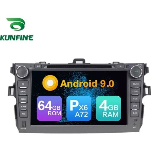 Android 9.0 Core PX6 A72 Ram 4G Rom 64G Car DVD GPS Multimedia Player Car Stereo For Toyota Corolla 2006-2011 radio headunit