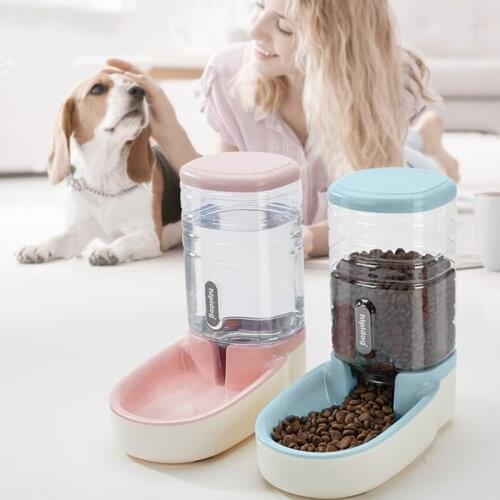 Dog Cat Automatic Feeder Bowl Large Capacity Gravity Pet Drinking Dispenser Puppy Kitten Food Feeding Container Pet Supplies
