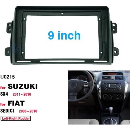 2 Din 9 Inch Car Radio Installation DVD GPS Mp5 Plastic Fascia Panel Frame for SUZUKI SX4 FIAT Sedici 2006-2016 Dash Mount Kit