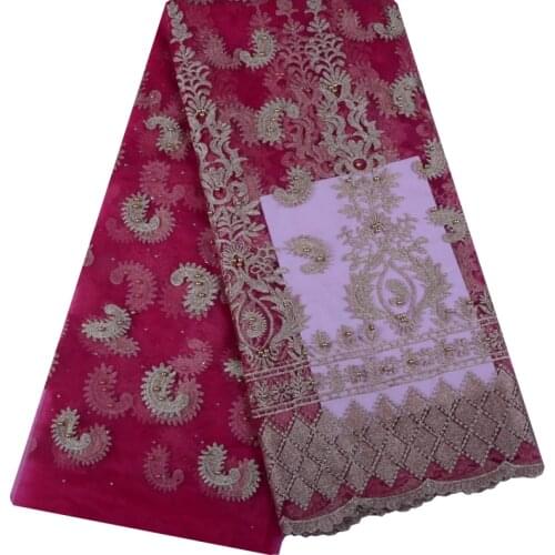 Beaded Nigerian French Lace Fabrics 2018 African Tulle Lace Fabric High Quality African Lace Wedding Fabric For Dress 1083