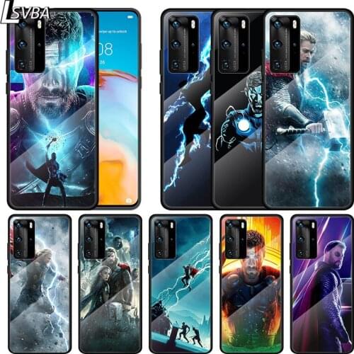Marvel Avengers Super Hero Thor For Huawei P Smart 2021 Z P40 P30 P20 P10 Lite Pro Plus 5G Tempered Glass Phone Case