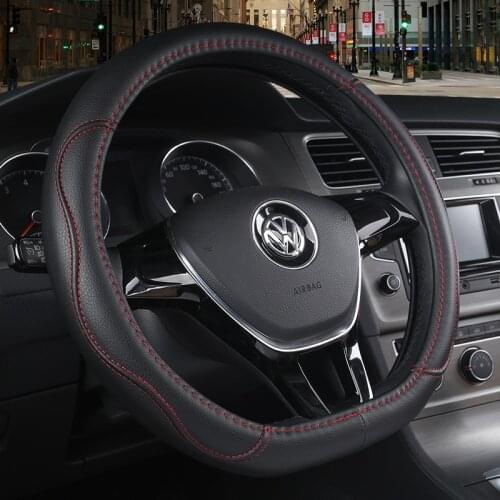 Car Steering Wheel Cover D Shape For VW GOLF 7 2015 POLO JATTA Passat Tiguan For Nissan Qashqai J11 X-trail T32 2015- 2017 2018