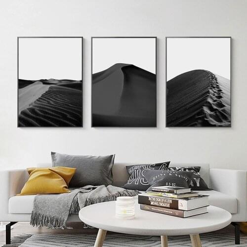 Black White Desert Poster Landscape Photography Art Print Nordic Canvas Painting Modern Wall Picture For Living Room Home Decor