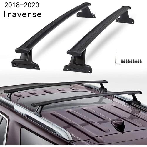 Black Crossbars Roof Racks Cross Bars Rails fit for 2018-2020 Chevy Chevrolet Traverse Roof Racks 84231368