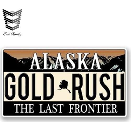 EARLFAMILY 13cm x 6.5cm Car Styling Alaska GOLD RUSH Reflective Car Bumper Trunk Window Decal Graphic Waterproof Car Accessories